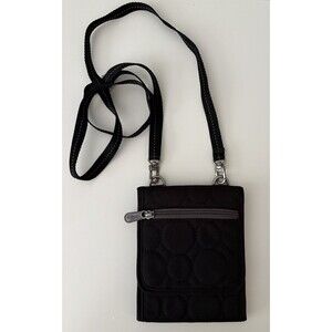 Thirty-One Vary You Mini Crossbody Organizer Wallet Bag Quilted Purse Black EUC